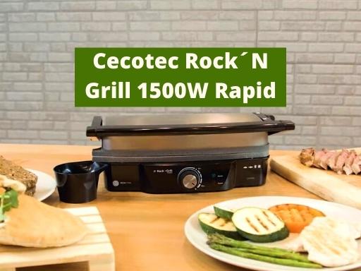 Photo of the electric grill Cecotec RockNGrill 1500 Rapid, with text sobreimpresionado.